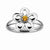 Sterling Silver Polished Citrine Flower Ring