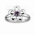 Sterling Silver Polished Amethyst Flower Ring