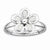 Sterling Silver Polished White Enameled Flower Ring