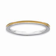 Sterling Silver Orange Enameled 1.5mm Ring