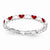 Sterling Silver Red & White Enamel Heart Ring