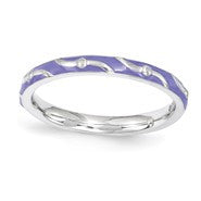 Sterling Silver Purple Enamel Ring