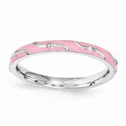 Sterling Silver Pink Enamel Ring
