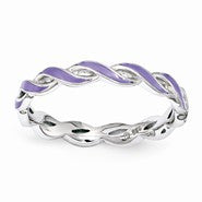 Sterling Silver Purple Enamel Ring