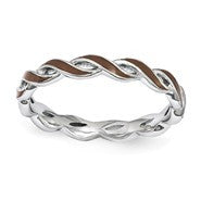 Sterling Silver Brown Enamel Ring