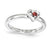 Sterling Silver Garnet Heart Ring