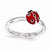 Sterling Silver Red & Black Enamel Ring