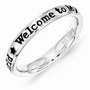 Sterling Silver Lyric Welcome to My World Ring