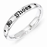 Sterling Silver Lyric No Shoes No Shirt Ring