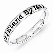 Sterling Silver Lyric Stand by Me Ring