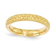 18k Gold Plated Sterling Silver Patterned Ring