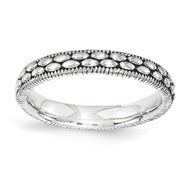 Sterling Silver Antiqued Patterned Ring