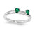 Sterling Silver Created Emerald Two Stone Ring