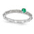 Sterling Silver Emerald Single Stone Ring