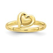 Sterling Silver Gold-plated Heart Ring