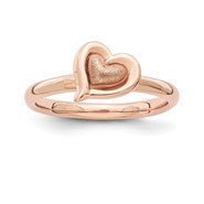 Sterling Silver Pink-plated Heart Ring