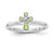 Sterling Silver Rhodium Peridot Cross Ring