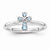 Sterling Silver Rhodium Blue Topaz Cross Ring