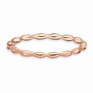 18k Rose Gold Plated Sterling SilverRice Bead Ring