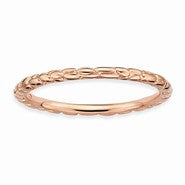 Sterling Silver Pink-plated Twisted Ring