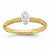 Sterling Silver Diamond Yellow Gold Plated Ring