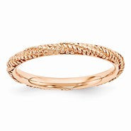 Sterling Silver Polished Rose Gold Plated Ring
