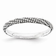Sterling Silver Polished Antiqued Ring