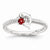 Sterling Silver Garnet & Diamond Dolphin Ring