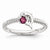 Sterling Silver Rhodolite & Diamond Dolphin Ring