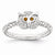 Sterling Silver Garnet & Diamond Owl Ring