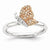 Sterling Silver/Rose Gold Plated Diamond Butterfly Ri, Size 8, (0.05 ctw, I1-I2 Clarity), Women Jewelry