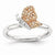 Sterling Silver/Rose Gold Plated Diamond Butterfly Ri, Size 5, (0.05 ctw, I1-I2 Clarity), Women Jewelry