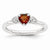 Sterling Silver Garnet & Diamond Hearts Ring