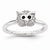 Sterling Silver Polished Onyx Owl Ring