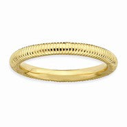 Sterling Silver Gold-plated Textured Ring