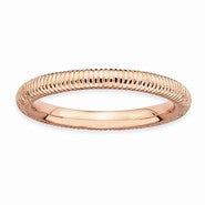 Sterling Silver Pink-plated Textured Ring