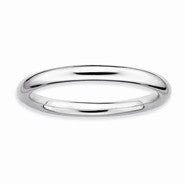 Sterling Silver Rhodium Polished Ring