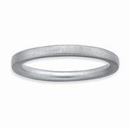 Sterling Silver Rhodium Satin Ring