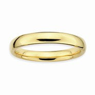 Sterling Silver Gold-plated Polished Ring
