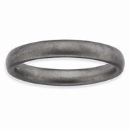 Sterling Silver Black-plated Satin Ring