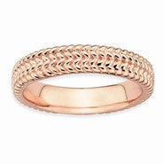 18k Rose Gold Plated Sterling SilverRing, Size 6, Jewelry Ring
