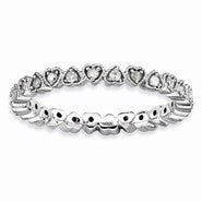 Sterling Silver Diamond Heart Ring
