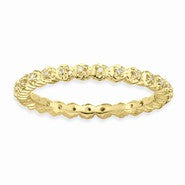 Sterling Silver Diamond Gold Plated Ring