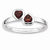 Sterling Silver Garnet Double Heart Ring