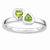 Sterling Silver Peridot Double Heart Ring