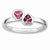 Sterling Silver Pink Tourmaline Double Heart Ring