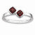 Sterling Silver Db Cushion Cut Garnet Ring