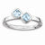 Sterling Silver Db Cushion Cut Aquamarine Ring