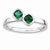 Sterling Silver Db Cushion Cut Created Emerald Ring