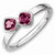 Sterling Silver Db Cushion Cut Pink Tourmaline Ring